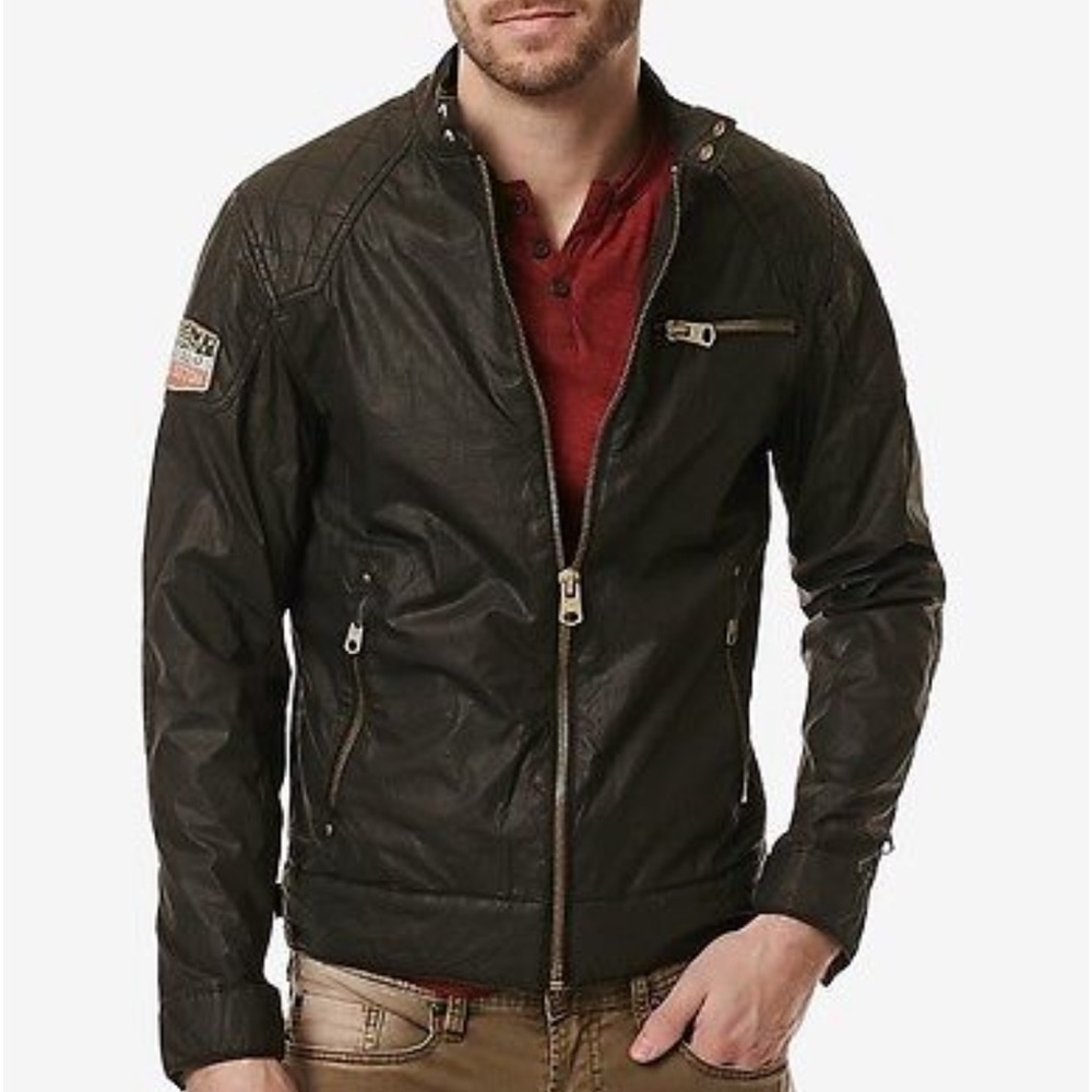 Buffalo David Bitton Mens Jacket Motorcycle Design Sz S